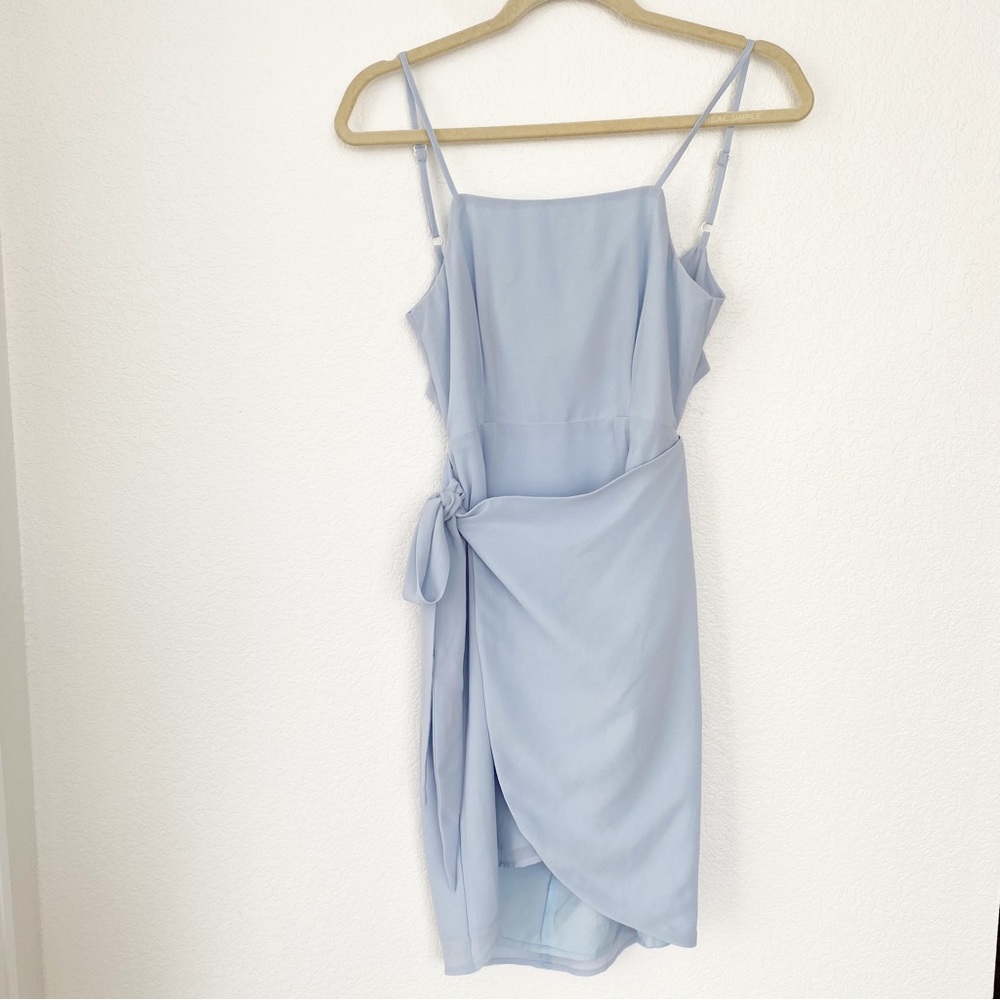 Superdown | Baby Blue Morgan Layer Wrap Mini Dress Sz XS - Picture 2 of 15